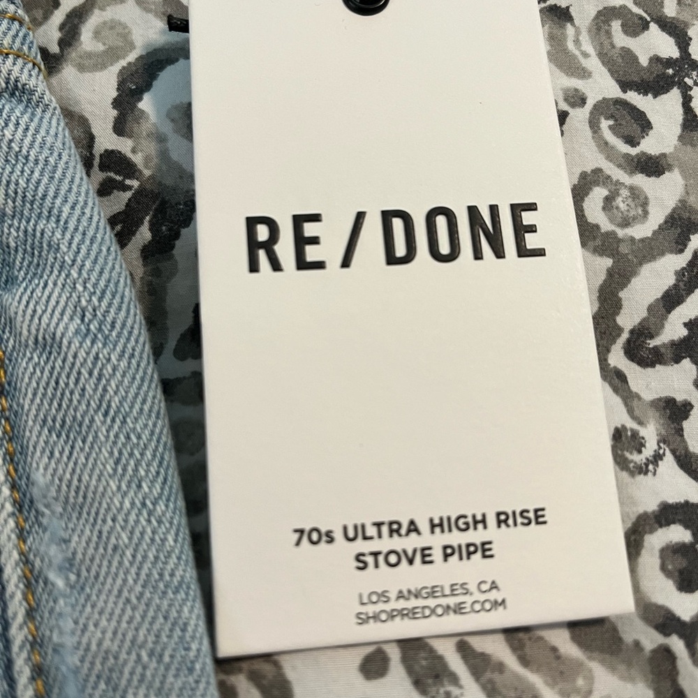 Re/Done 70s Ultra High Rise Stove Pipe Jeans - Picture 6 of 7